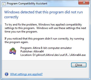 [Program Compatibility Assistant]