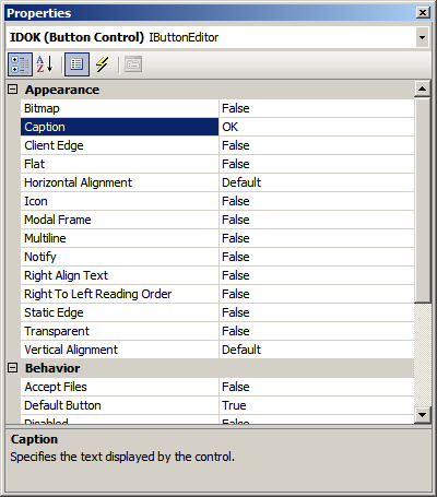 [VS2005 resource editor property grid]